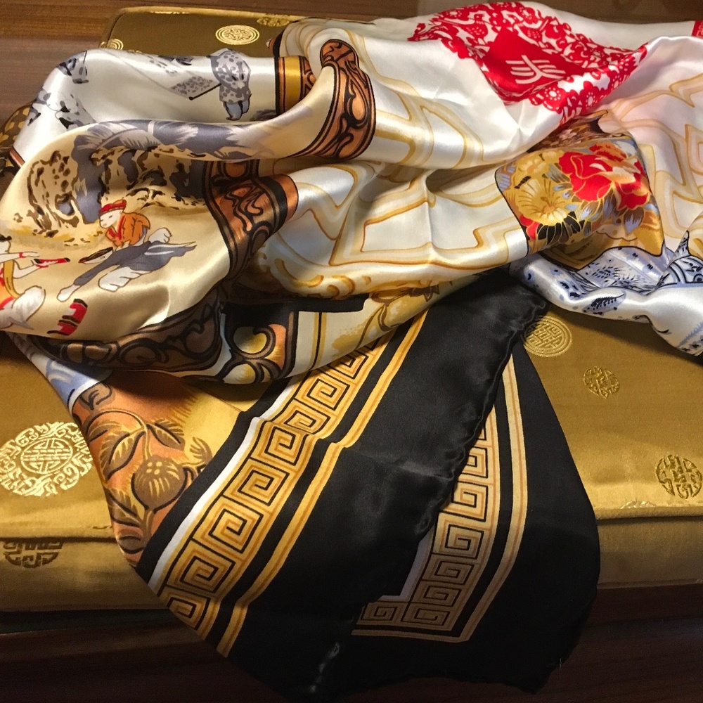 Chinese Silk Scarf 36" sq